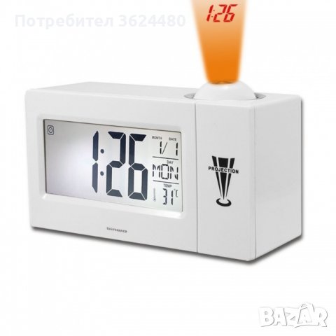 Часовник със звуково активиране и проекция, снимка 4 - Други стоки за дома - 39953868