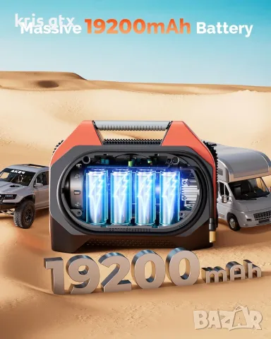 ETENWOLF Vortex S6 – Мощен акумулаторен компресор 160 PSI / 42 л/мин, снимка 6 - Аксесоари и консумативи - 55379818