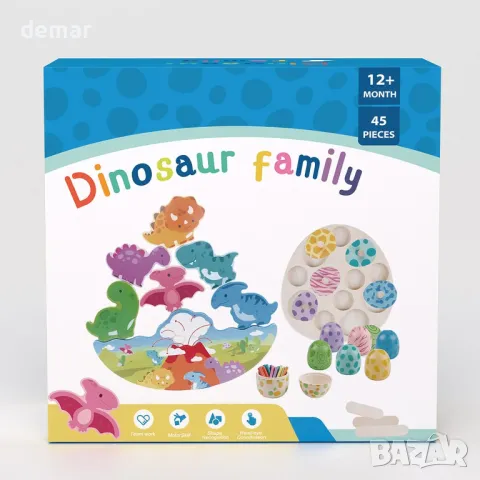 Aliex 4 в 1 дървени Монтесори играчки с динозаври за малки деца 1 - 3 години, снимка 10 - Образователни игри - 49989502