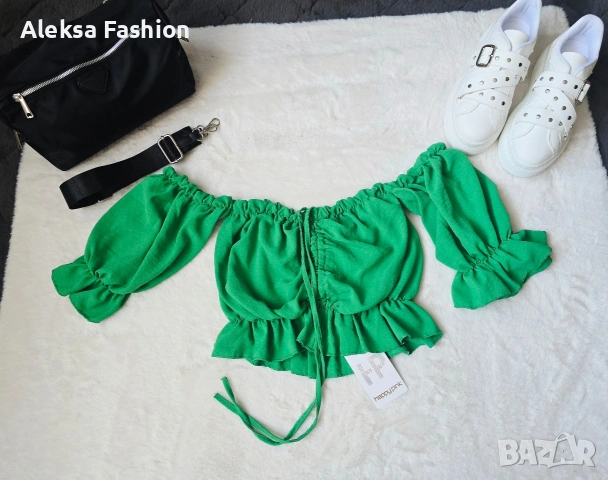 Дамска зелена блуза , снимка 3 - Блузи с дълъг ръкав и пуловери - 47560505