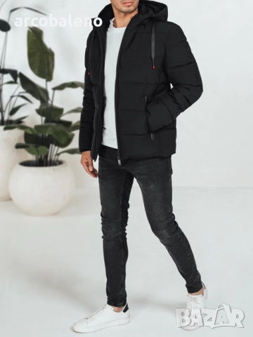 Мъжко зимно ватирано яке с качулка, 4цвята , снимка 16 - Якета - 52259493