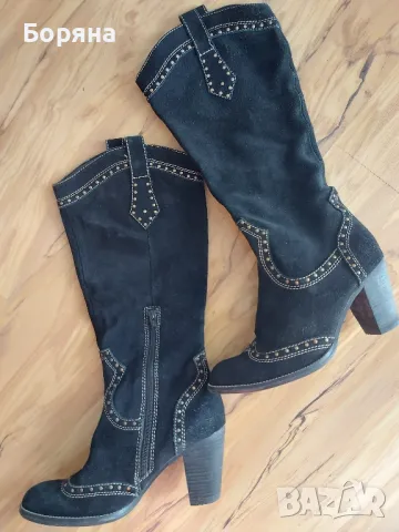 ДАМСКИ ЧЕРНИ БОТУШИ ЧЕРНИ ЕСТЕСТВЕН НАБУК 

38 НОМЕР