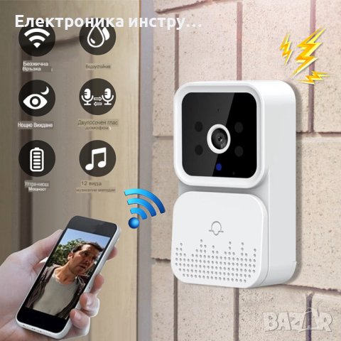 Умен звънец с вградена камера, безжична връзка с телефон TUYA, снимка 2 - Друга електроника - 42389171