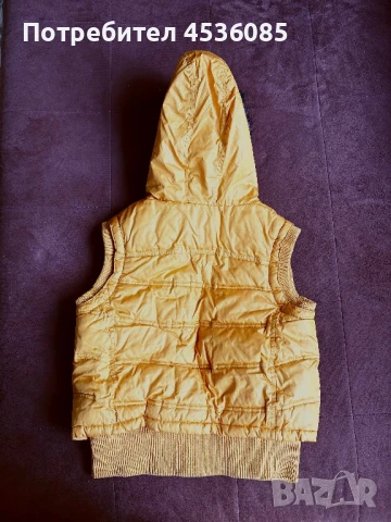 NEXT-Детски горчично-жълт елек с качулка-Размер 140 см, снимка 2 - Детски якета и елеци - 51237657