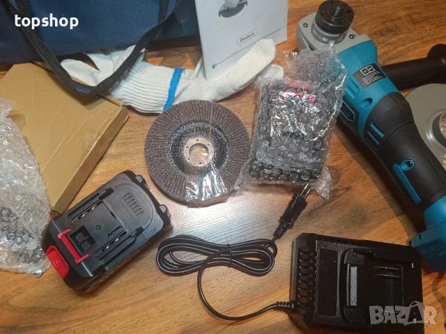 НОВ безжичен безчетков ъглошлайф Avhrit AG034 2X4.0AH батерии, 21V, 9000 об/мин, бързо зарядно ..., снимка 13 - Други инструменти - 50553488