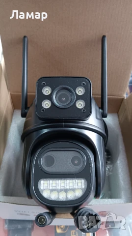 Двойна камера с двойна леща 8 zoom зум WiFi iCSee безжична камера 9MP, снимка 4 - IP камери - 50484891