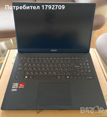 MSI MODERN 15 B7M ryzen 5 7430U, ram 16 gb/SSD 512gb, снимка 2 - Лаптопи за дома - 53845170