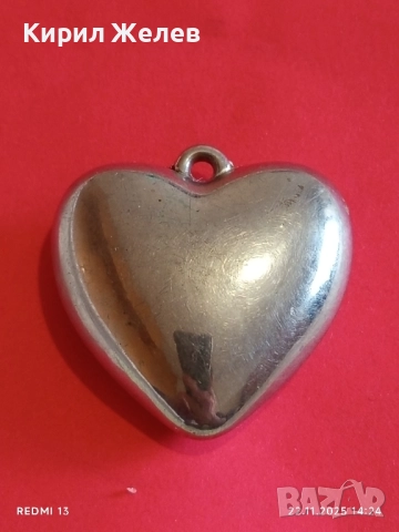 РОМАНТИЧНА ВИСУЛКА СЪРЦЕ 💓 в СРЕБРИСТ ЦВЯТ 17991