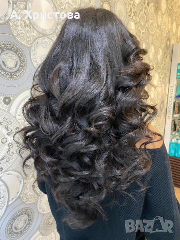 Екстеншън на клипси (Естествена коса тъмно кафяво), снимка 4 - Аксесоари за коса - 53340315