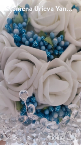 Сватбен букет(ръчно изработен), снимка 13 - Сватбени аксесоари - 51789270