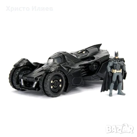Батмобил с фигура Батман Метална кола Batman Batmobile 1:24 Jada Arkham Knight