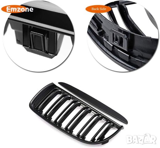 Двойни M Бъбреци Решетки за BMW 3 E90 E91 Черен Гланц 2005-2008г., снимка 4 - Аксесоари и консумативи - 44399966