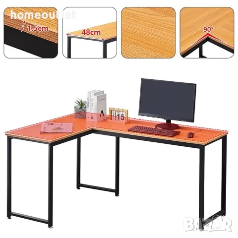 ПРОМОЦИЯ Ъглово компютърно / офис бюро CLIPOP BZWO-CD-0110BD, снимка 3 - Бюра - 49793747