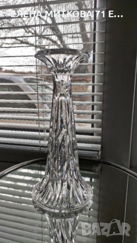 Кристална ваза и свещник 2 в 1, снимка 5 - Вази - 53774117