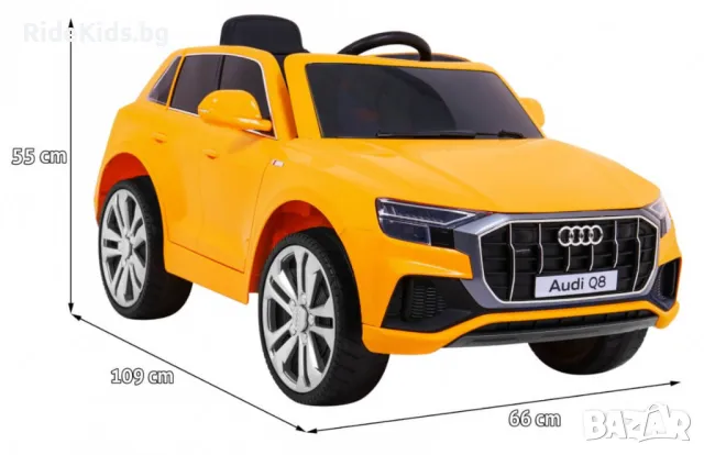 Audi Q8 12V – Детски акумулаторен джип, Жълт, EVA гуми, снимка 3 - Детски велосипеди, триколки и коли - 50423440