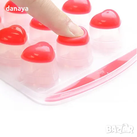 525 Форма за лед със силиконово дъно 18 сърца формички за лед сърце, снимка 10 - Форми - 48902774