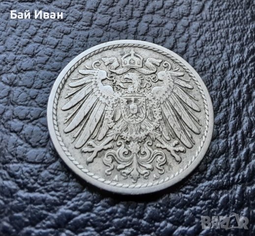 Стара монета 5 пфенига 1908 г. буква А - Германия - топ цена !, снимка 6 - Нумизматика и бонистика - 39767248