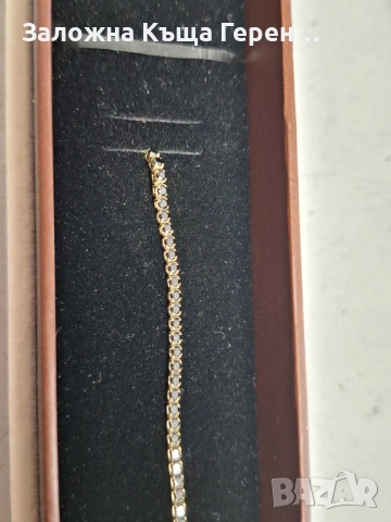 Златна Гривна с черни Циркони - 14к. - 2,30гр.