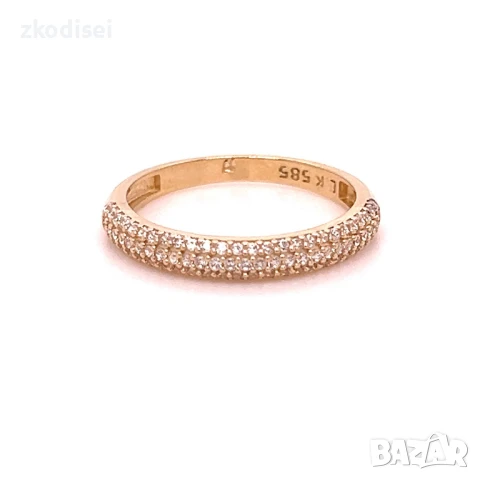 Златен дамски пръстен 2,02гр. размер:57 14кр. проба:585 модел:32139-3