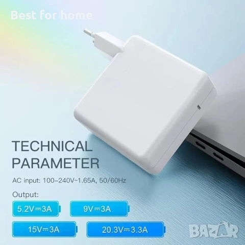 96W AC адаптер съвместим с лаптопи  и телефони от ABRALE, снимка 3 - Друга електроника - 53282867