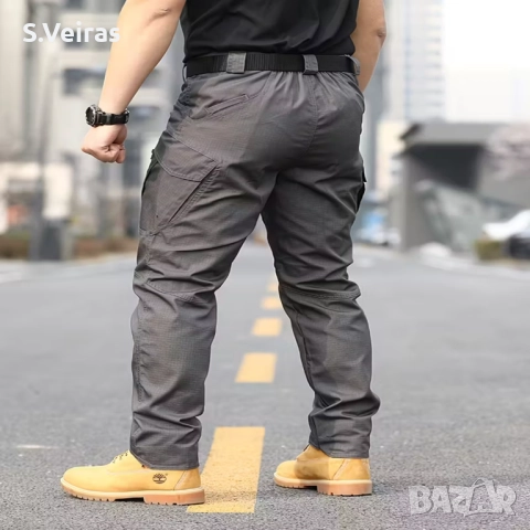 Мъжки работен панталон за всякакви терени - устойчив на разкъсване, ветроустойчив, регулируема талия, снимка 4 - Панталони - 52858005