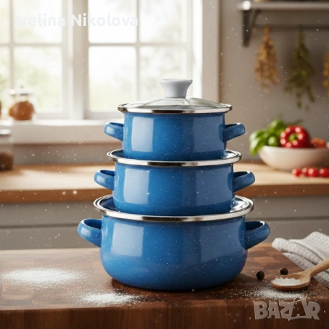 Комплект от 3 тенджери - 16см, 18см, 20см, снимка 7 - Съдове за готвене - 53400301