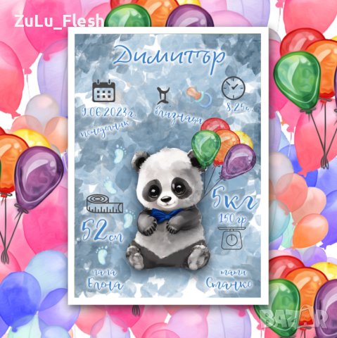 Бебешки визитки, колажи, хронологично табло 