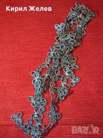 ПОСРЕБРЕНА СКЪПОЦЕННА ОГЪРЛИЦА със СИНИ ФАСЕТИРАНИ КРИСТАЛИ АРТ ДЕКО КОЛИЕ ФИЛИГНАРЕН ТИП 25889, снимка 15 - Колиета, медальони, синджири - 35585916