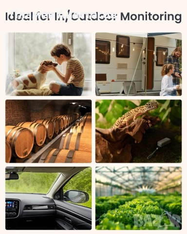 SwitchBot Интелигентен Термо-Хигрометър за Вътрешна и Външна Употреба (Smart Sensors), снимка 7 - Друга електроника - 52431127