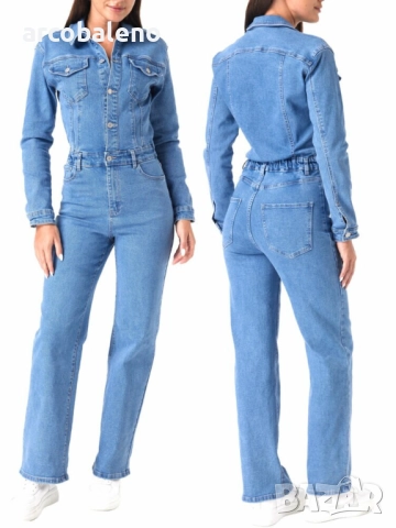 Дамски дънков  дълъг гащеризон