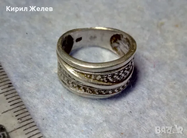 СКЪПОЦЕНЕН СРЕБЪРЕН ПРЪСТЕН СРЕБРО 925 с БЯЛА ПОЗЛАТА с ЮВЕЛИРНО ФАСЕТИРАНИ БЛЕСТЯЩИ ЦИРКОНИ 43075, снимка 8 - Пръстени - 50023324