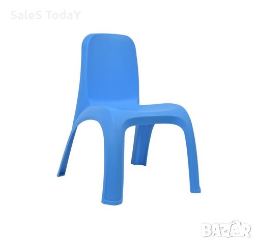 Детски пластмасов стол, без подлакътници, син, 38x44x52см
