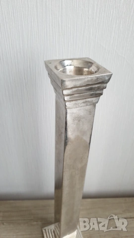 Голям посребрен свещник, снимка 8 - Антикварни и старинни предмети - 53463247