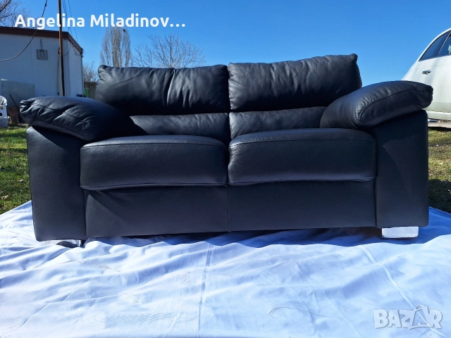 Диван двойка естествена кожа , снимка 5 - Дивани и мека мебел - 53807589