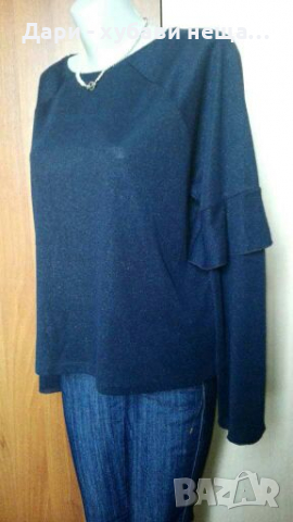 Много тъмно синя блуза със сребриста нишка🍀❤XL❤🍀арт.4193