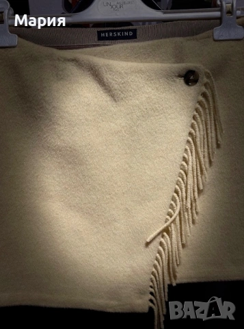 Дизайнерска вълнена пола Birgitte Herskind (HERSKIND) с ресни, снимка 3 - Поли - 53729928