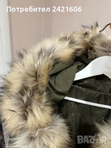 Парка от естествен косъм размер М , снимка 4 - Якета - 48326729