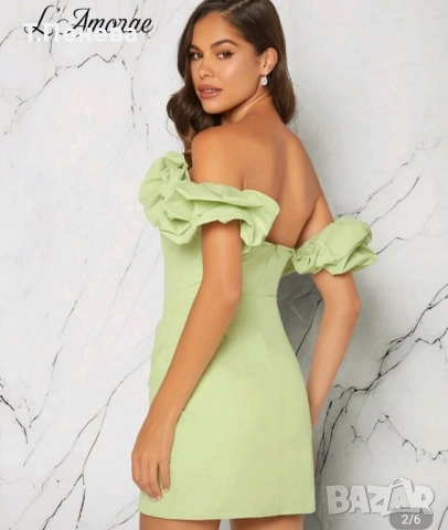 Нежна зелена рокля , снимка 2 - Рокли - 52530022