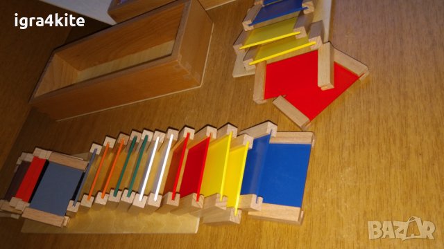 Монтесори цветни сензорни кутии 3бр. ПЪЛЕН КОМПЛЕКТ, снимка 8 - Образователни игри - 38857460