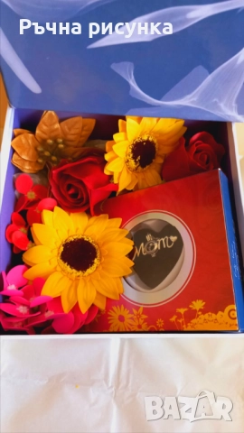 кутия колие истинска речна перла и декорация сапунени цветя в кутия , снимка 3 - Декорация за дома - 48387274