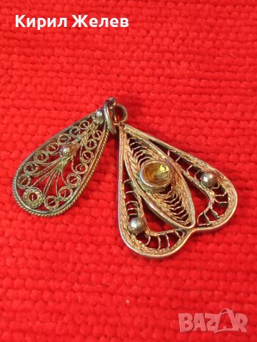 ДИАМАНТЕНА СРЕБЪРНА СТАРИННА ФИЛИГРАННА ВИСУЛКА РЪЧНА ИЗРАБОТКА 19444