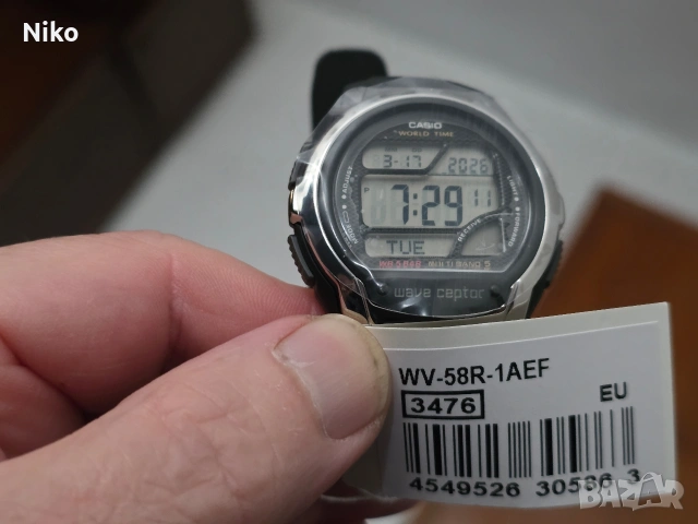 CASIO CASIO Wave Ceptor 3476 WV-58R Многобандов 5-лентов световен часовник, самосверяващ се, снимка 2 - Мъжки - 53871652
