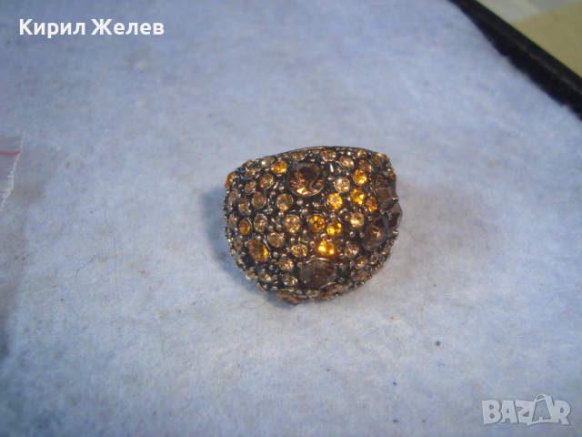 ПОСРЕБРЕН МОДЕН ВИНТИДЖ СКЪПОЦЕНЕН АРТ ПРЪСТЕН с ЦИТРИН 17529, снимка 5 - Пръстени - 36423629