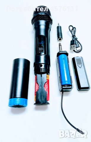 Микрофон безжичен с LED дисплей 26-v, снимка 3 - Микрофони - 51497591