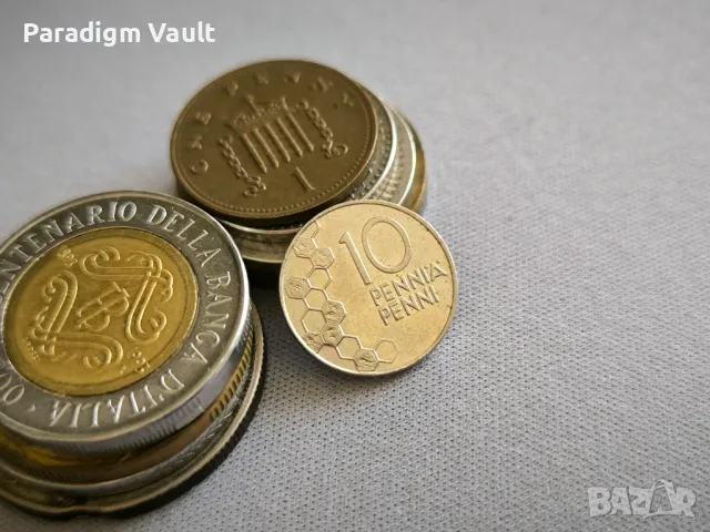 Монета - Финландия - 10 пения | 1993г.