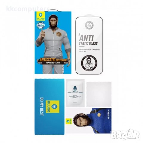 Стъклен протектор за дисплей Blueo 5D Full Strong HD с цяло лепило, За iPhone 14 (6.1), Черен, снимка 3 - Фолия, протектори - 39117520