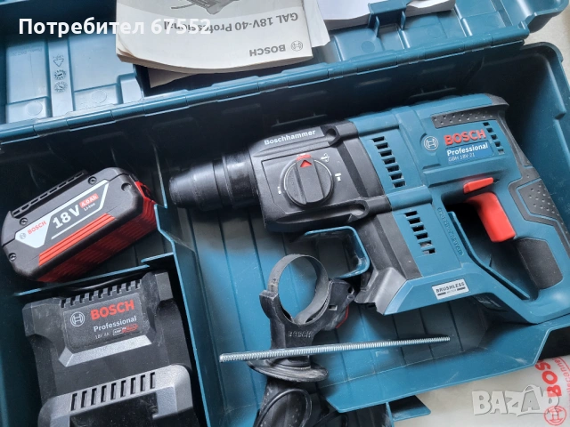Bosch GBH 18V-21 безчетков перфоратор с батерия и зарядно, отличен., снимка 2 - Други инструменти - 53737620
