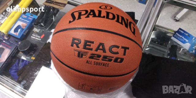 Баскетболна топка Spalding TF-250 React Logo FIBA позволява игра както на закрито, така и на открито