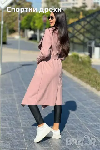 дълги дамски преходи палта с коланче и джобове в 5 цвята,ПРОМОЦИЯ 38лв, снимка 4 - Палта, манта - 49161779