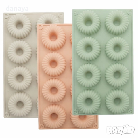6336 Силиконова форма за къдрави понички донът, 8 гнезда, снимка 3 - Форми - 53150384